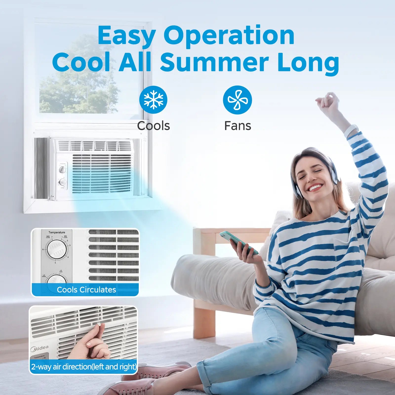 5,000 BTU EasyCool Mechanical Small Window Air Conditioner
